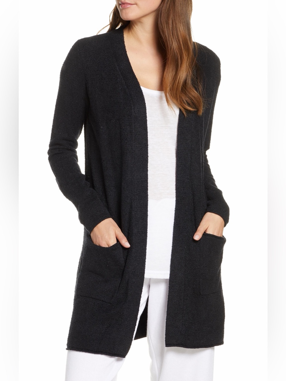 Barefoot Dreams Cozy Open Cardigan - Black